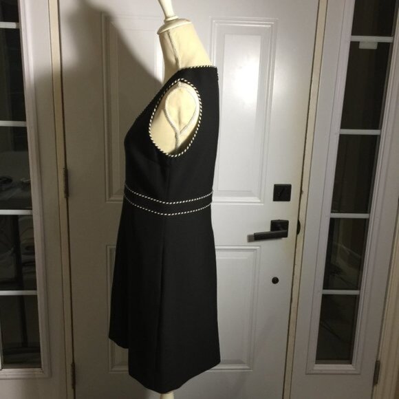 Diane Von Furstenberg Leelou Designer Shift Dress V Neck Black White… - Picture 4 of 9